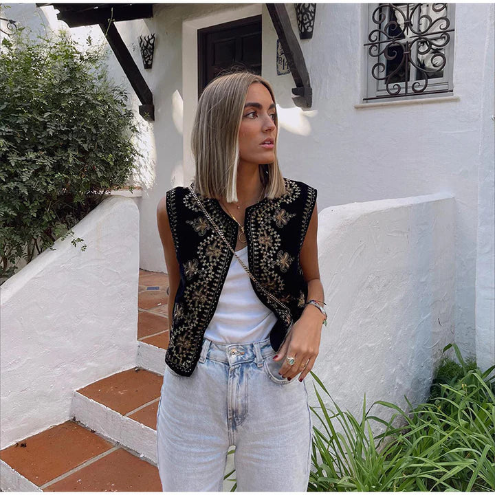 Darlene - Geborduurd Gilet