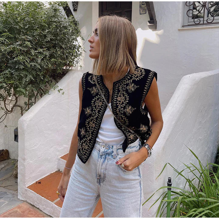 Darlene - Geborduurd Gilet