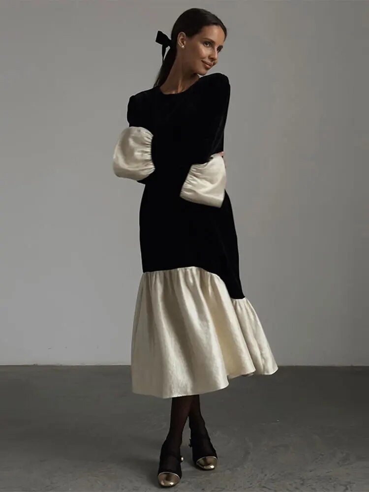 Dayana | Dames lange jurk met elegante pasvorm in zwart