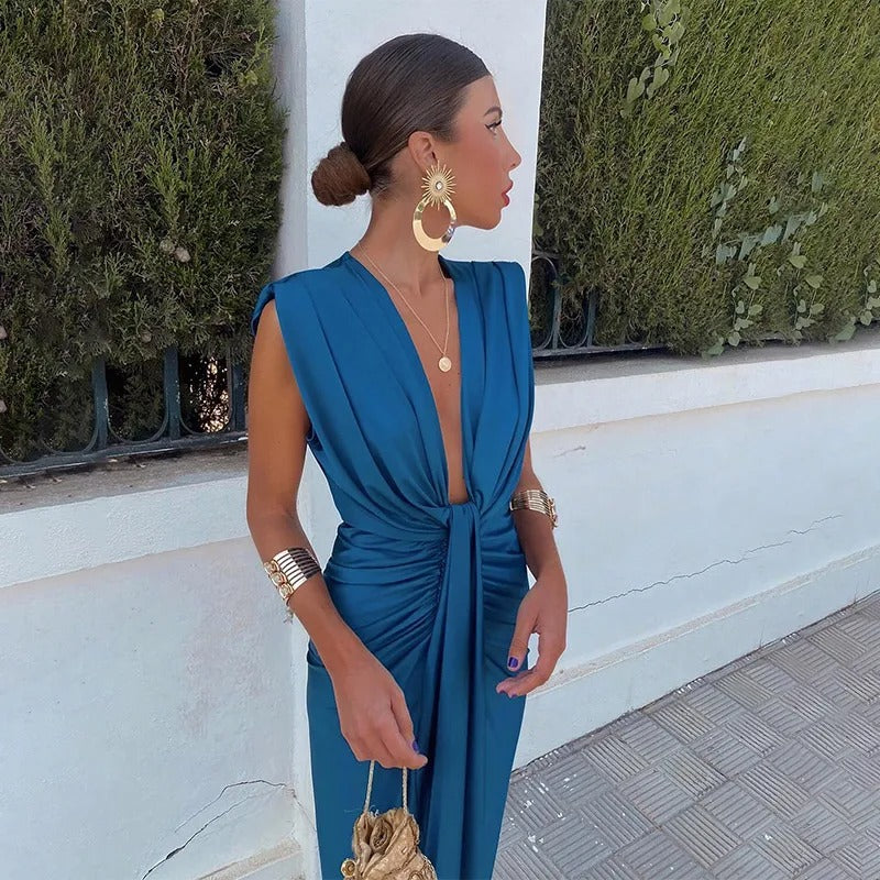 VALEN | Mouwloze midi jurk