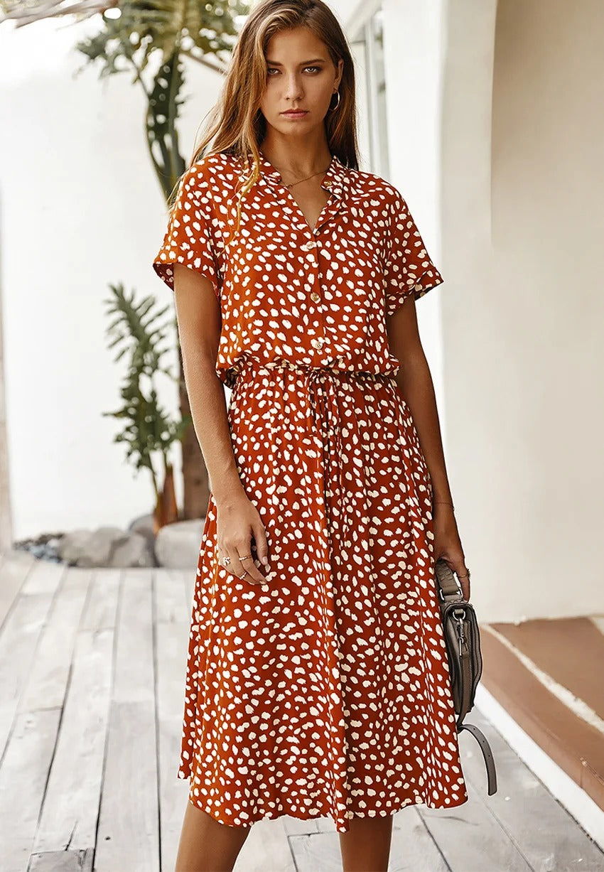 Zomerjurk Dames – Lichtgewicht en Stijlvol Design met Trendy Print voor Warme Dagen