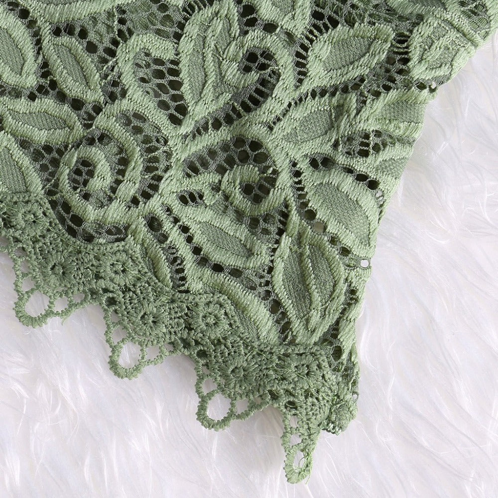 Gisela | Dames Kanten Crop Top – Verfijnde Pasvorm – Verstelbare Bandjes