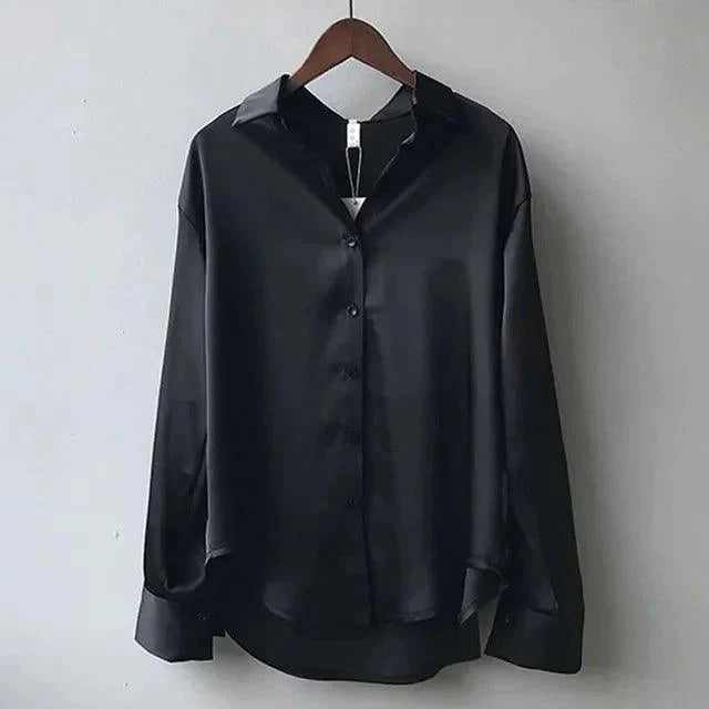 Dottie - Elegante Losse Satijnen Blouse