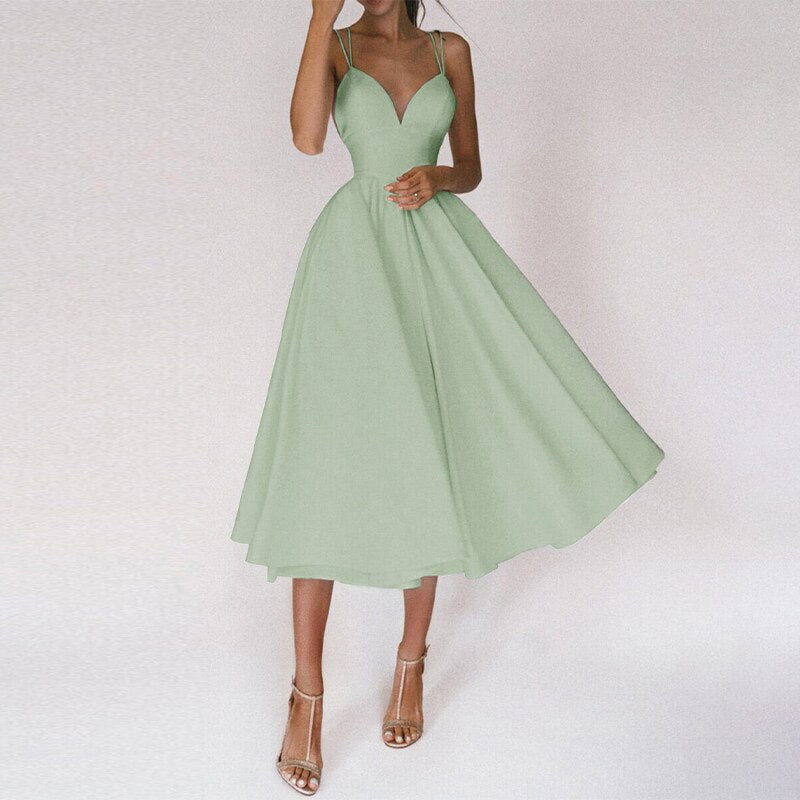 Imke | Dames midikleed met sexy kruisrug – elegant en verleidelijk design