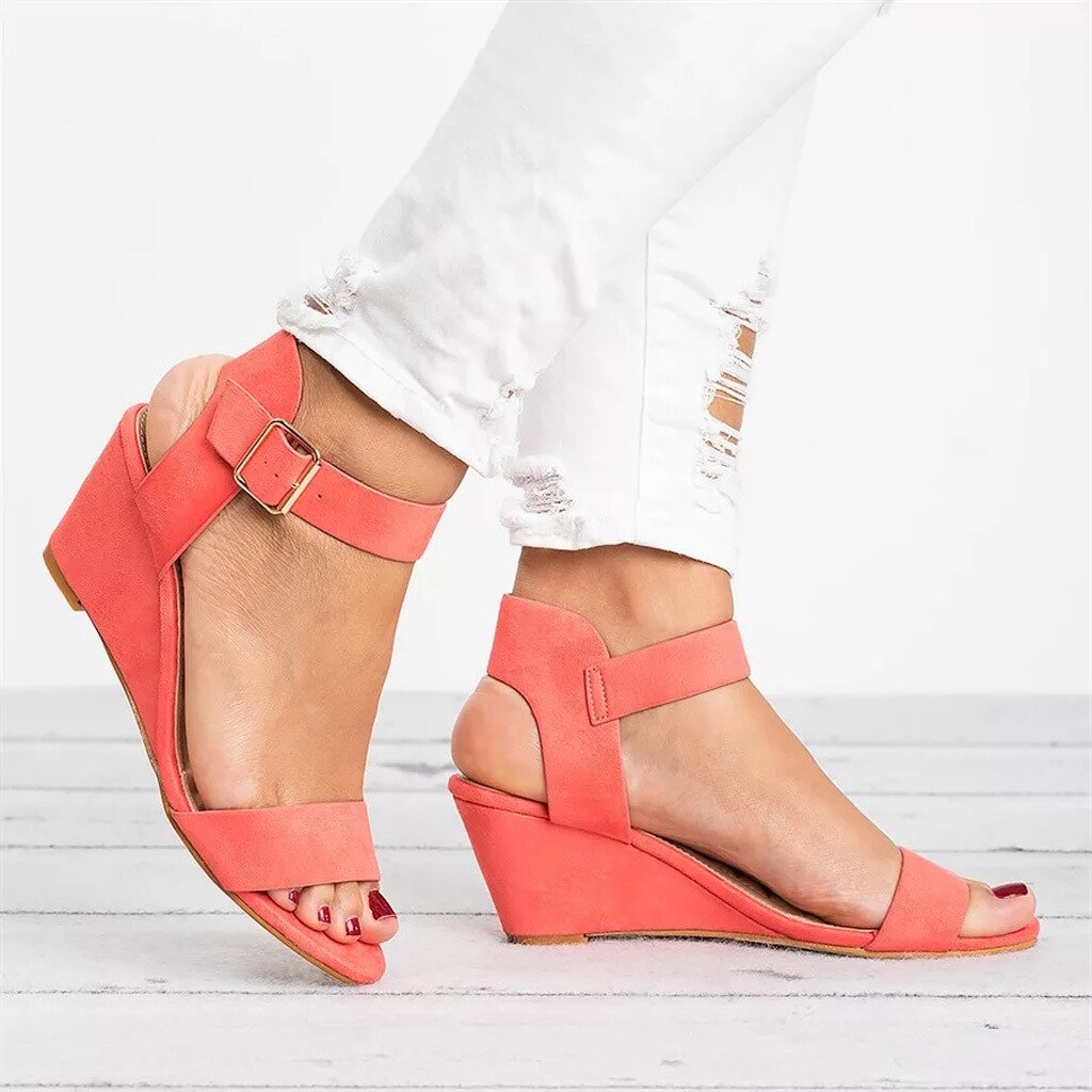 Jenine | Dames Sandalen – Jenine Sleehak Zomersandaal met Verstelbare Gesp en Comfortabele Pasvorm