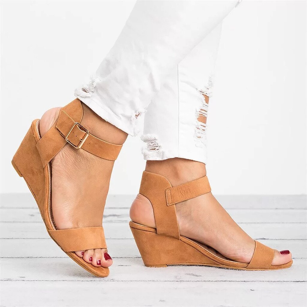 Jenine | Dames Sandalen – Jenine Sleehak Zomersandaal met Verstelbare Gesp en Comfortabele Pasvorm