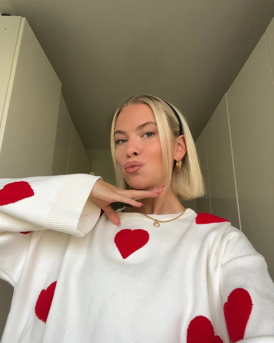 Dolce Comfy Love Trui | Damestrui van 100% Katoen met Oversized Pasvorm en Distressed Details