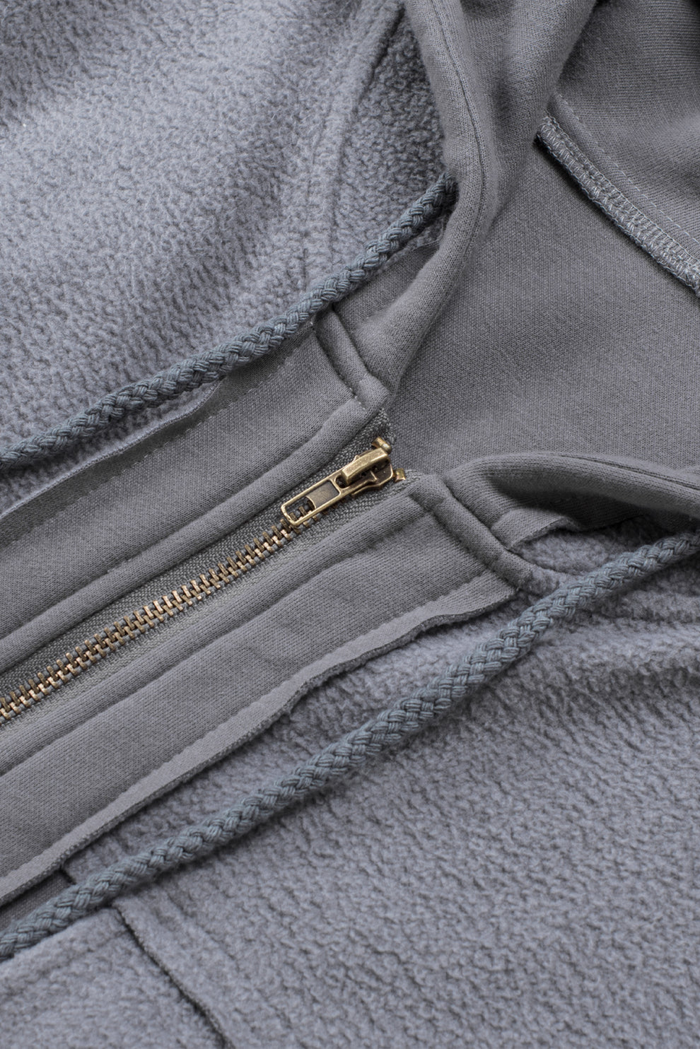 Eava jas dames | Grijze trekkoord jas met capuchon en praktische details