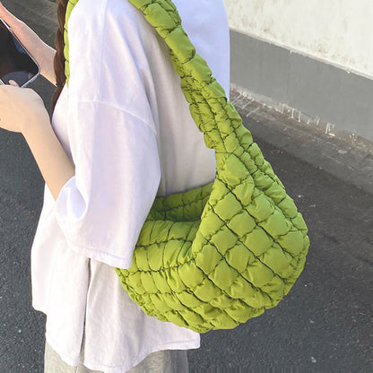 Stijlvolle effen puffer schoudertas voor dames