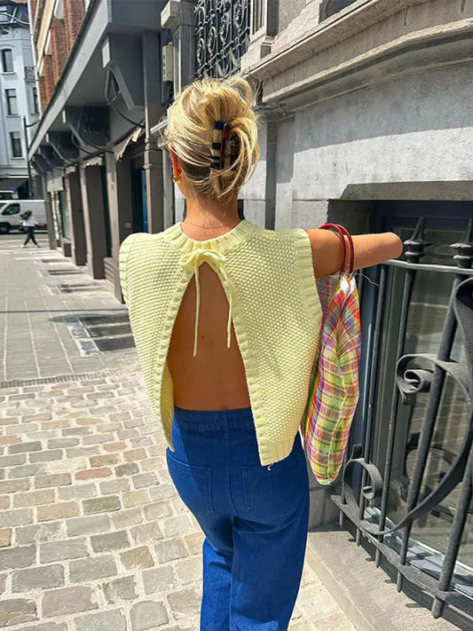 Ebony - Trendy Gebreide Top