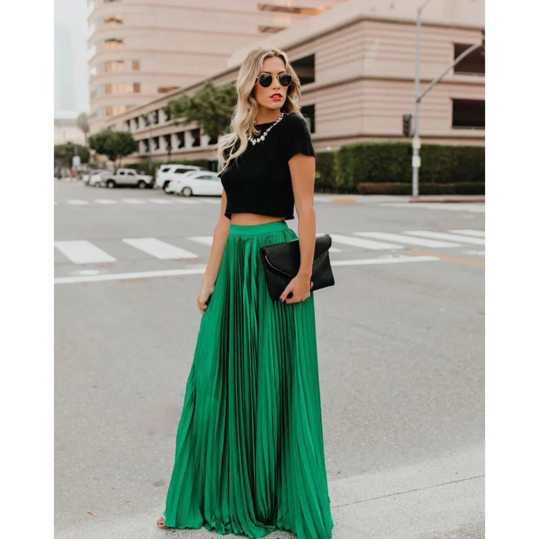 Elegante geplooide maxi rok