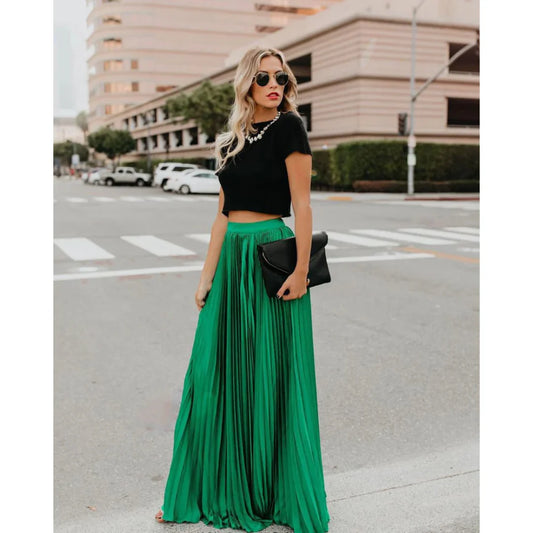 Elegante geplooide maxi rok