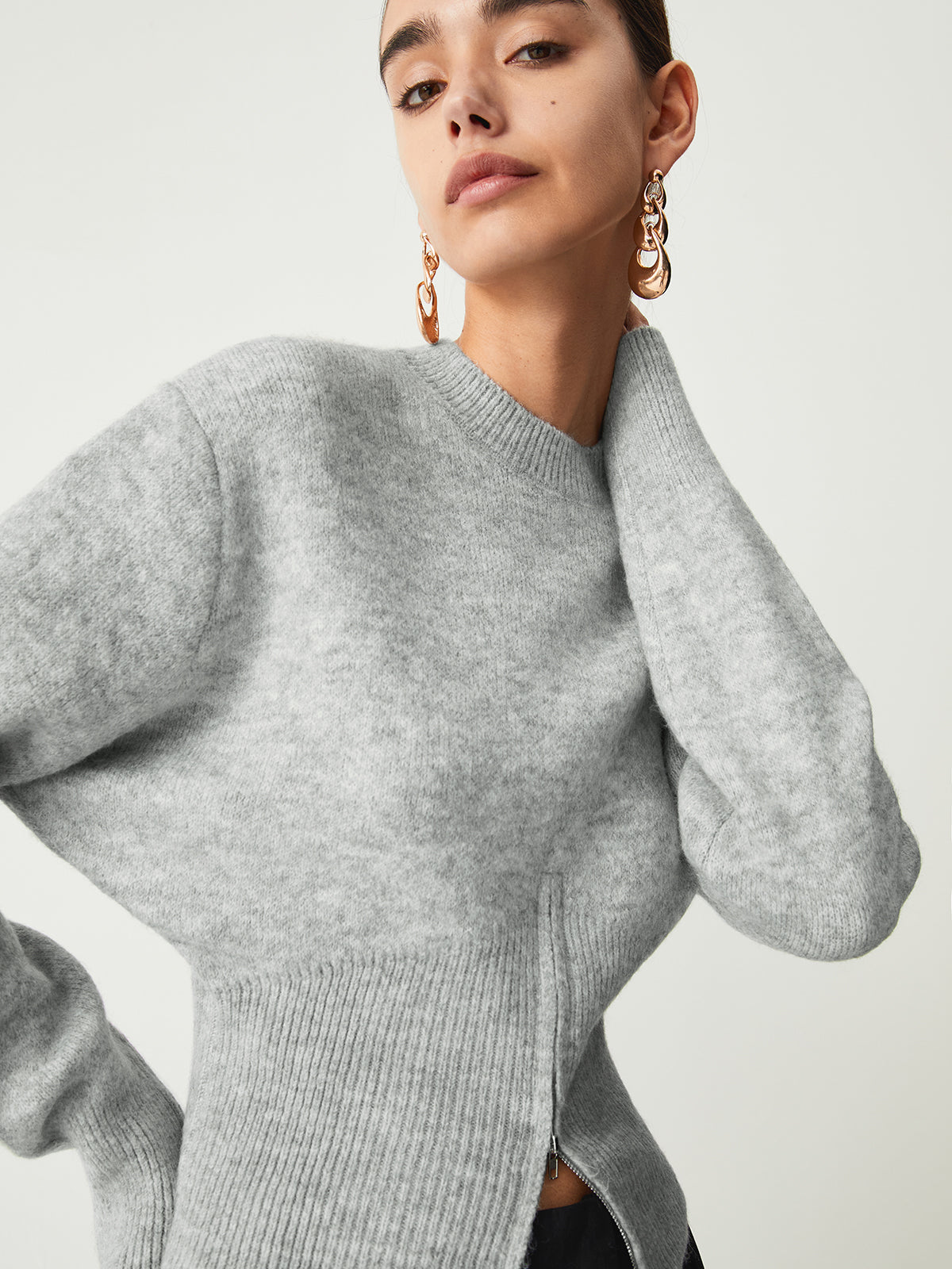 Elena - Half Zip Fuzzy Trui