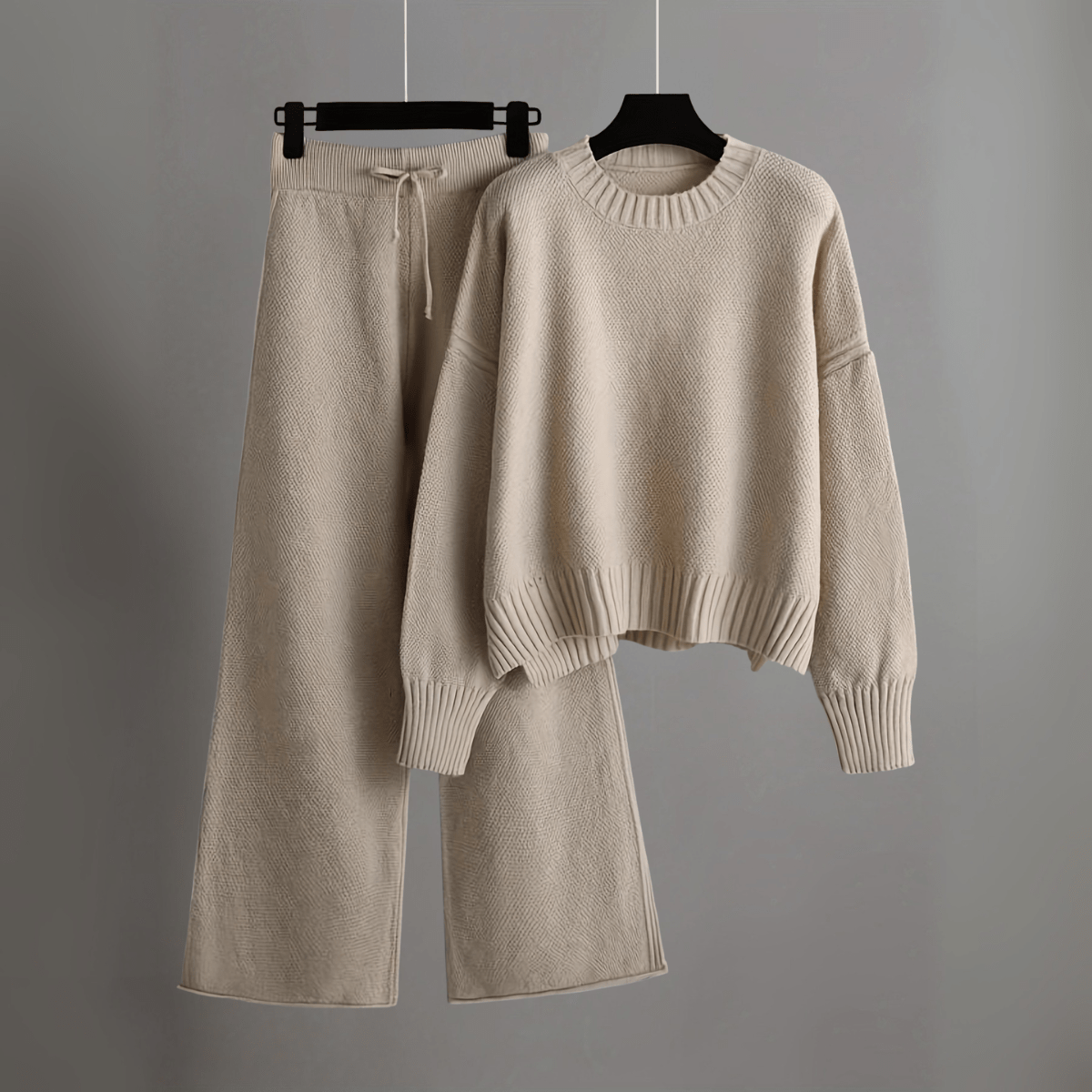 Hella Set | Dames Tweedelige Lounge Set met Trui en Wijde Broek