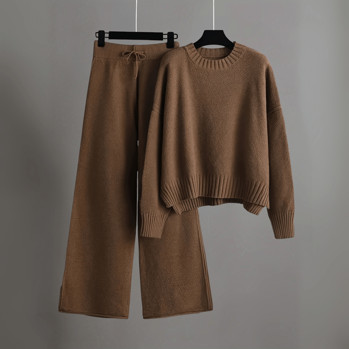 Hella Set | Dames Tweedelige Lounge Set met Trui en Wijde Broek