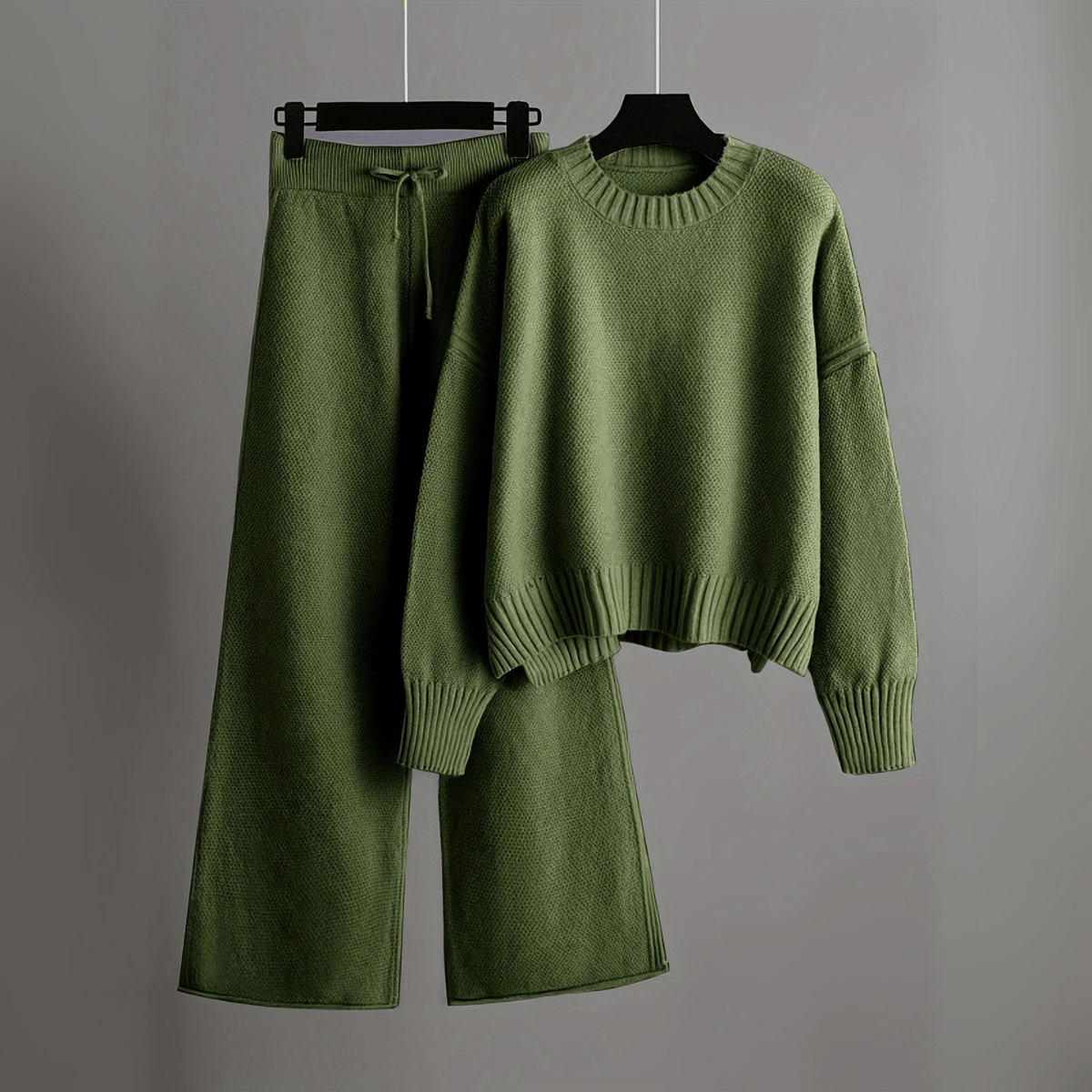 Hella Set | Dames Tweedelige Lounge Set met Trui en Wijde Broek