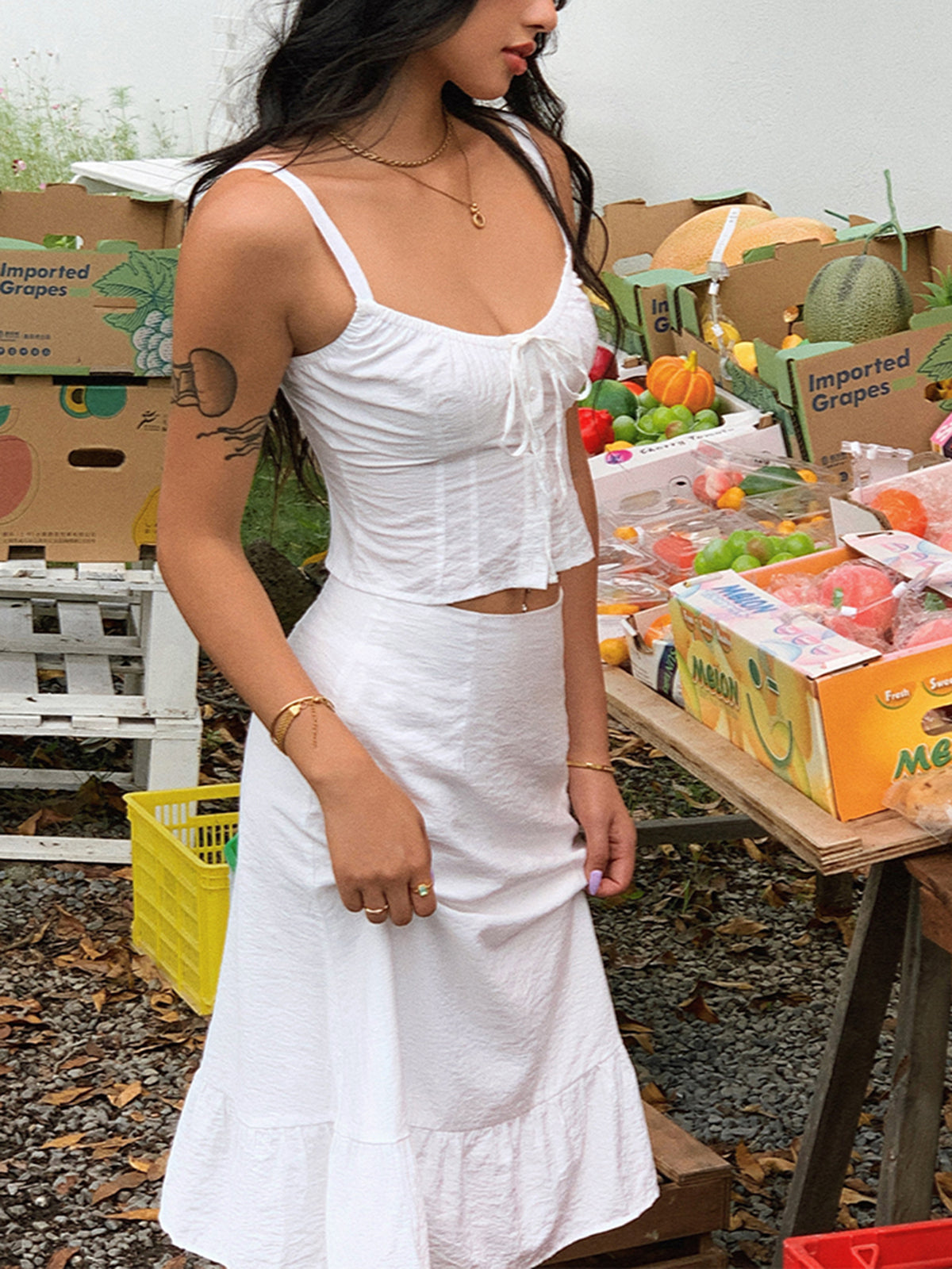Eliza | Tweedelige rokset voor dames met corsettop in cowgirl aesthetics stijl