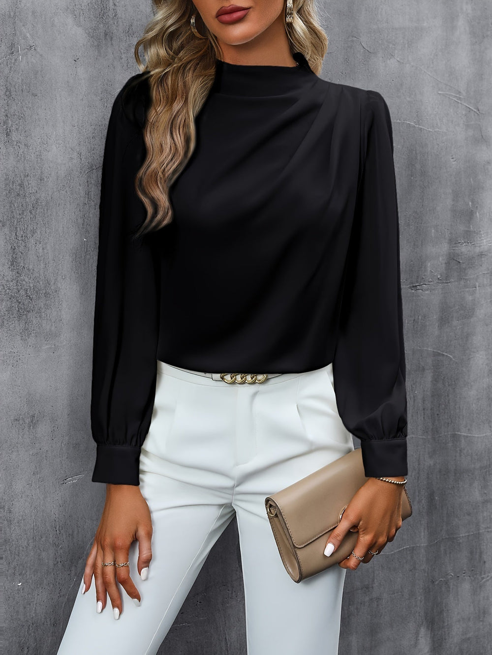 Elva - Gegolfde Blouse Dames