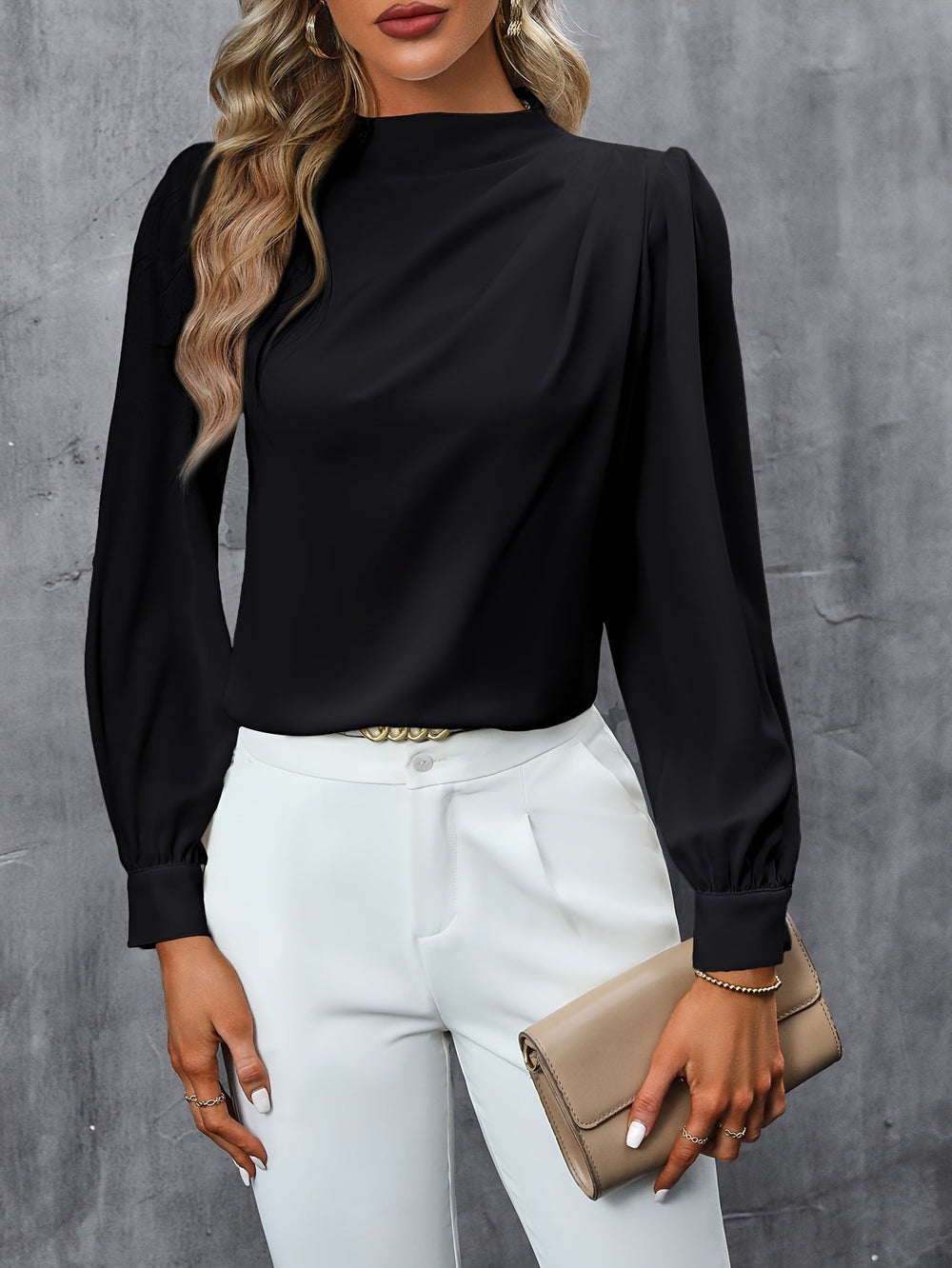 Elva - Gegolfde Blouse Dames