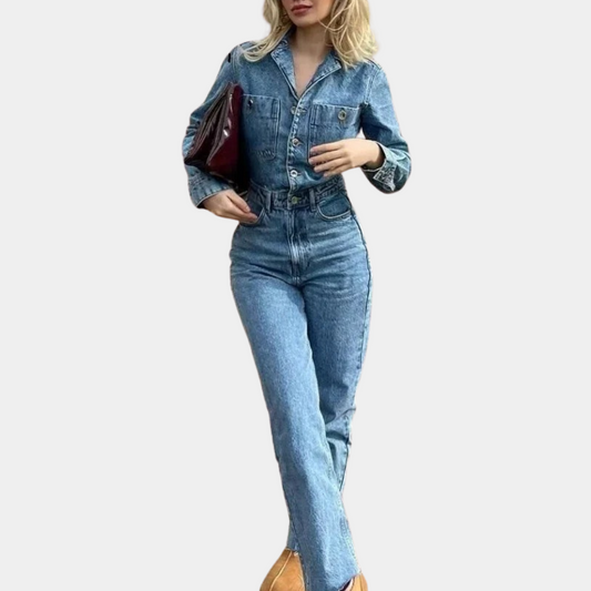 Fatima - Stijlvolle Denim Jumpsuit