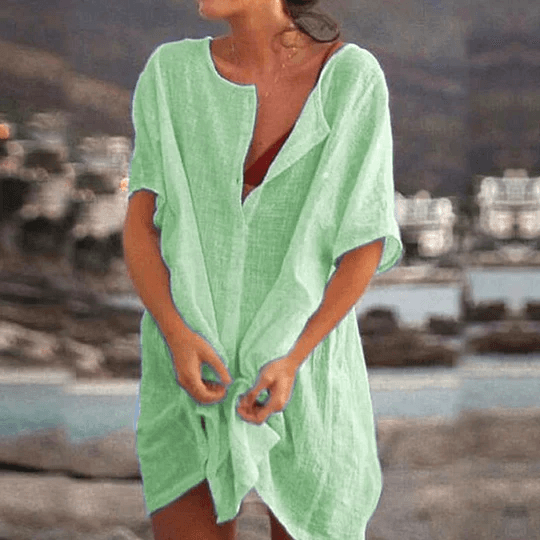 Gabrielle - Elegante Katoen Linnen Lange Blouse