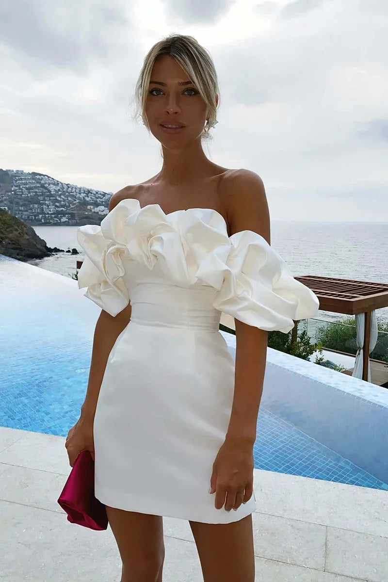 Gael - Witte Mini Boho Jurk