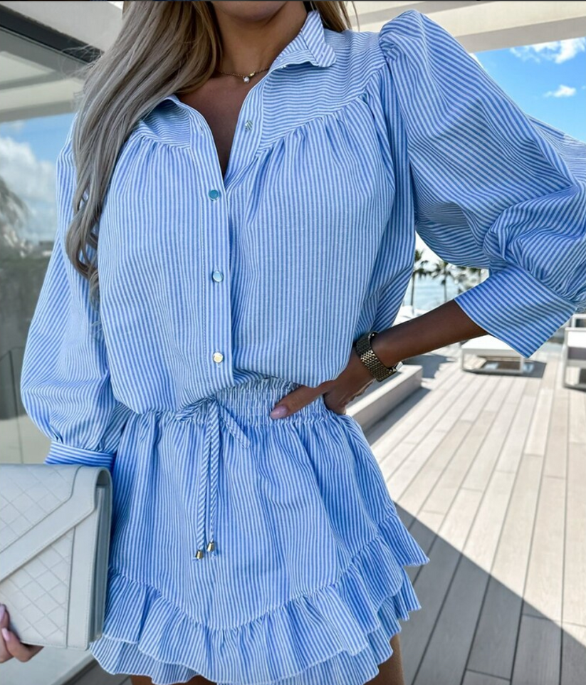 Dames Tweedelige Set – Chique Loungewear met Tijdloos Design en Comfortabele Pasvorm