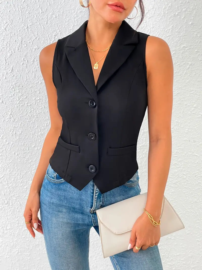 Dames Gilet – Klassiek Stijlvol met Knoopsluiting en Comfortabele Pasvorm - Kim