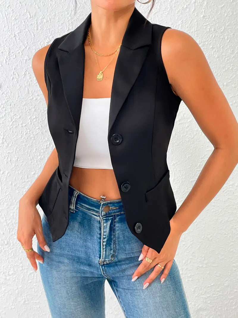 Dames Gilet – Klassiek Stijlvol met Knoopsluiting en Comfortabele Pasvorm - Kim