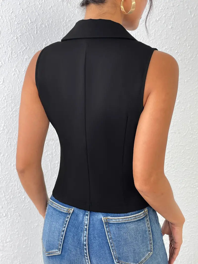 Kim – Trendy Gilet Met Knopen