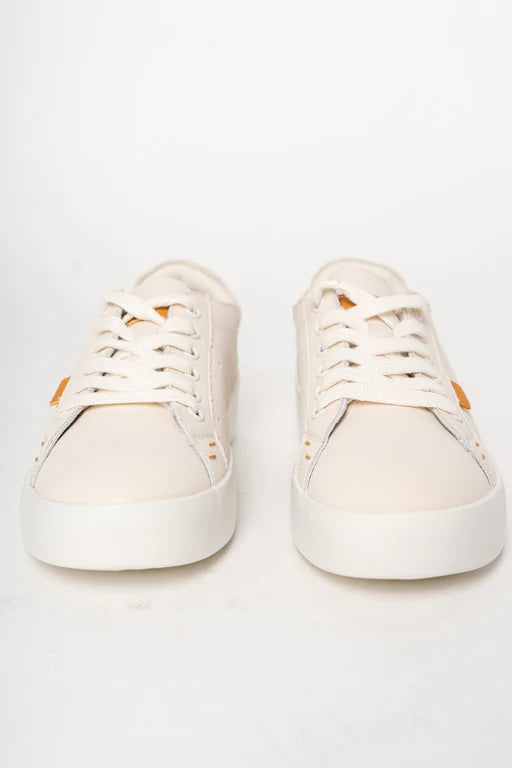 Beige lage sneakers