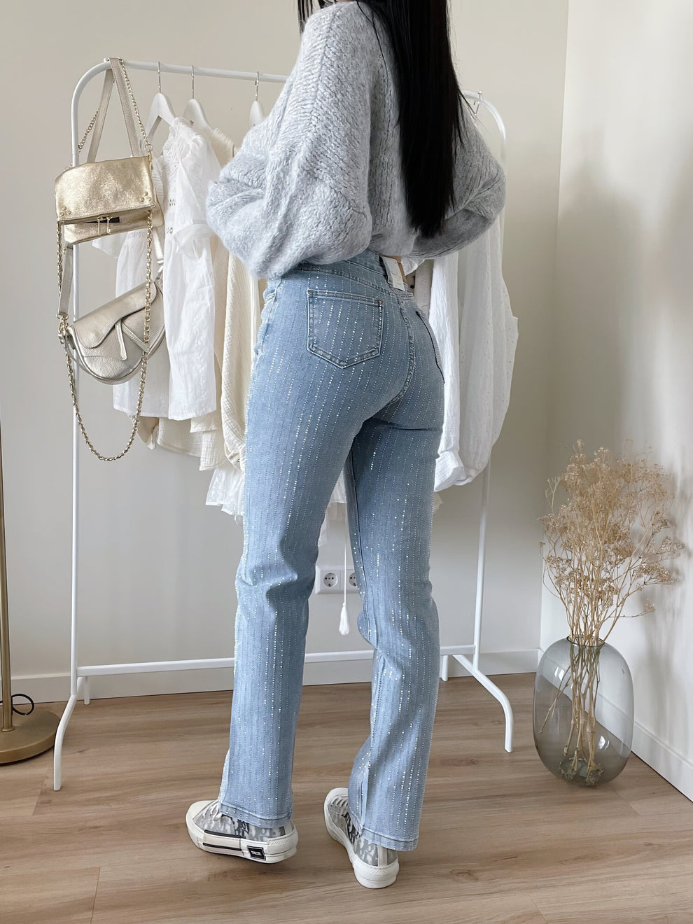 Hailey Denim Glitter Jeans | Dames spijkerbroek met sprankelende details en comfortabele pasvorm