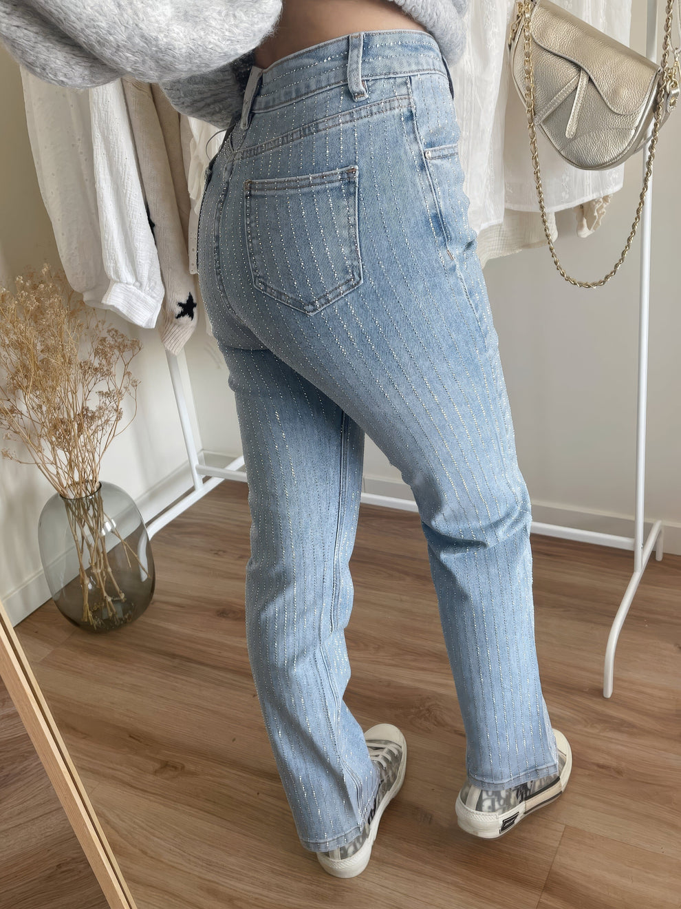 Hailey Denim Glitter Jeans | Dames spijkerbroek met sprankelende details en comfortabele pasvorm