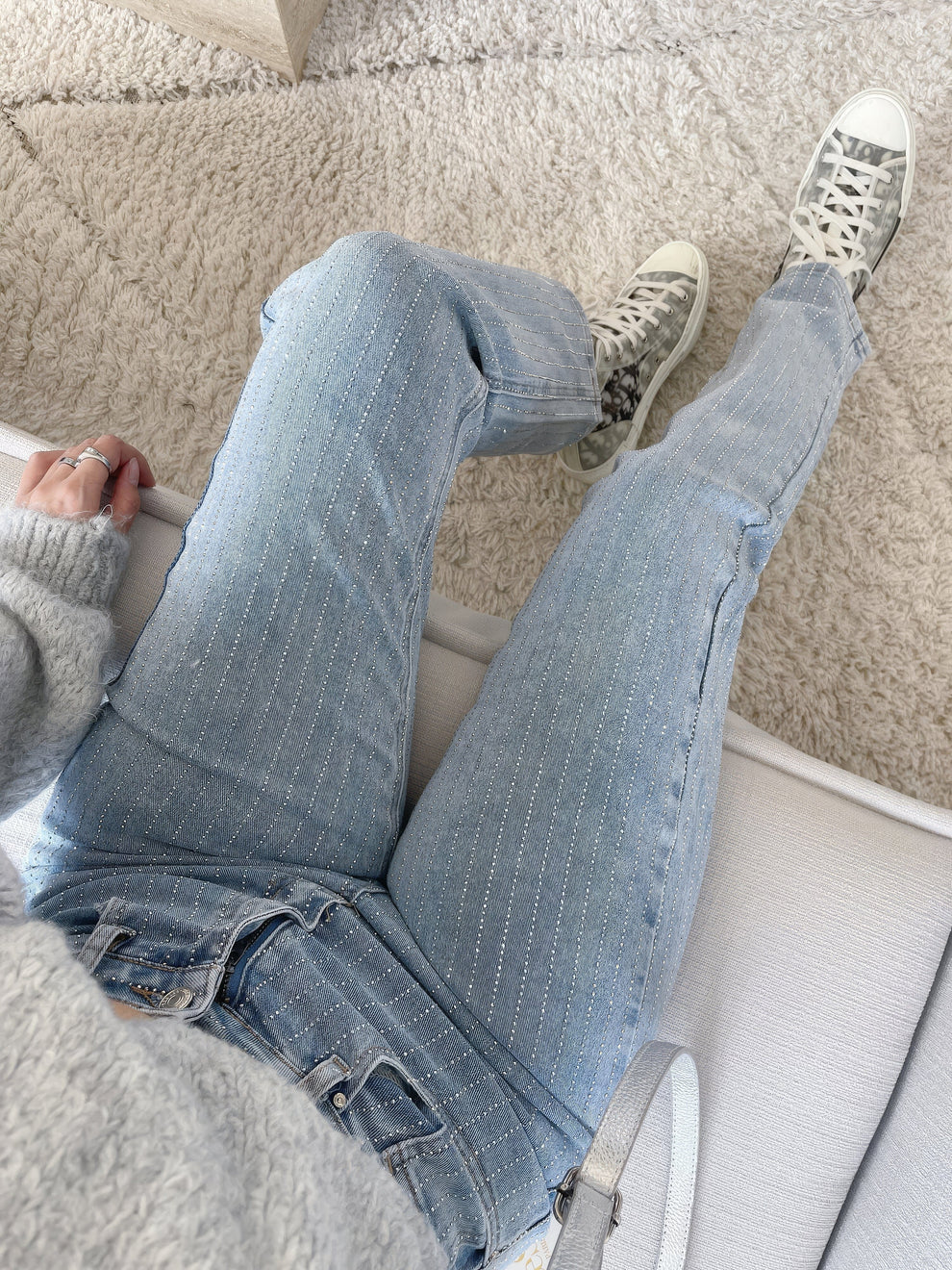 Hailey Denim Glitter Jeans | Dames spijkerbroek met sprankelende details en comfortabele pasvorm