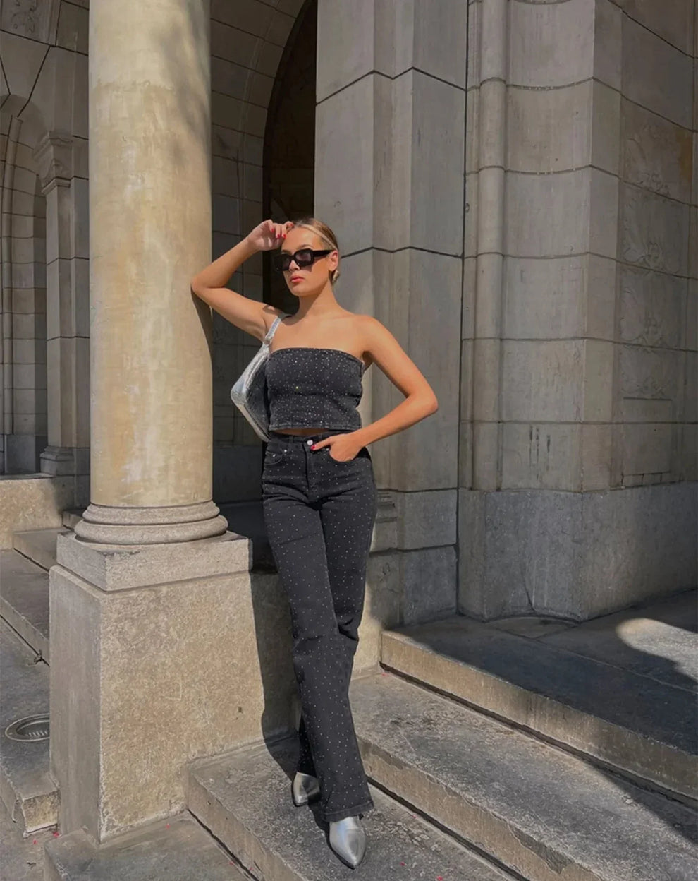 Hailey Denim Glitter Jeans | Dames spijkerbroek met sprankelende details en comfortabele pasvorm