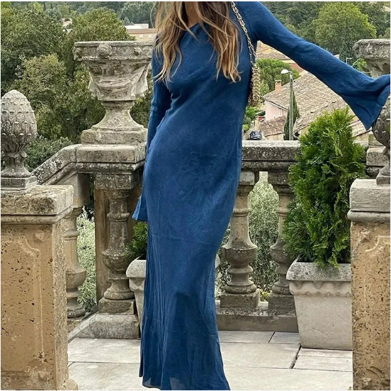 Haisley - Maxi Jurk met Trompetmouwen