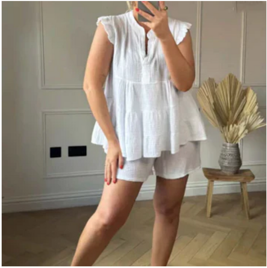 Harlow - Korte Broek En Top Met Volants
