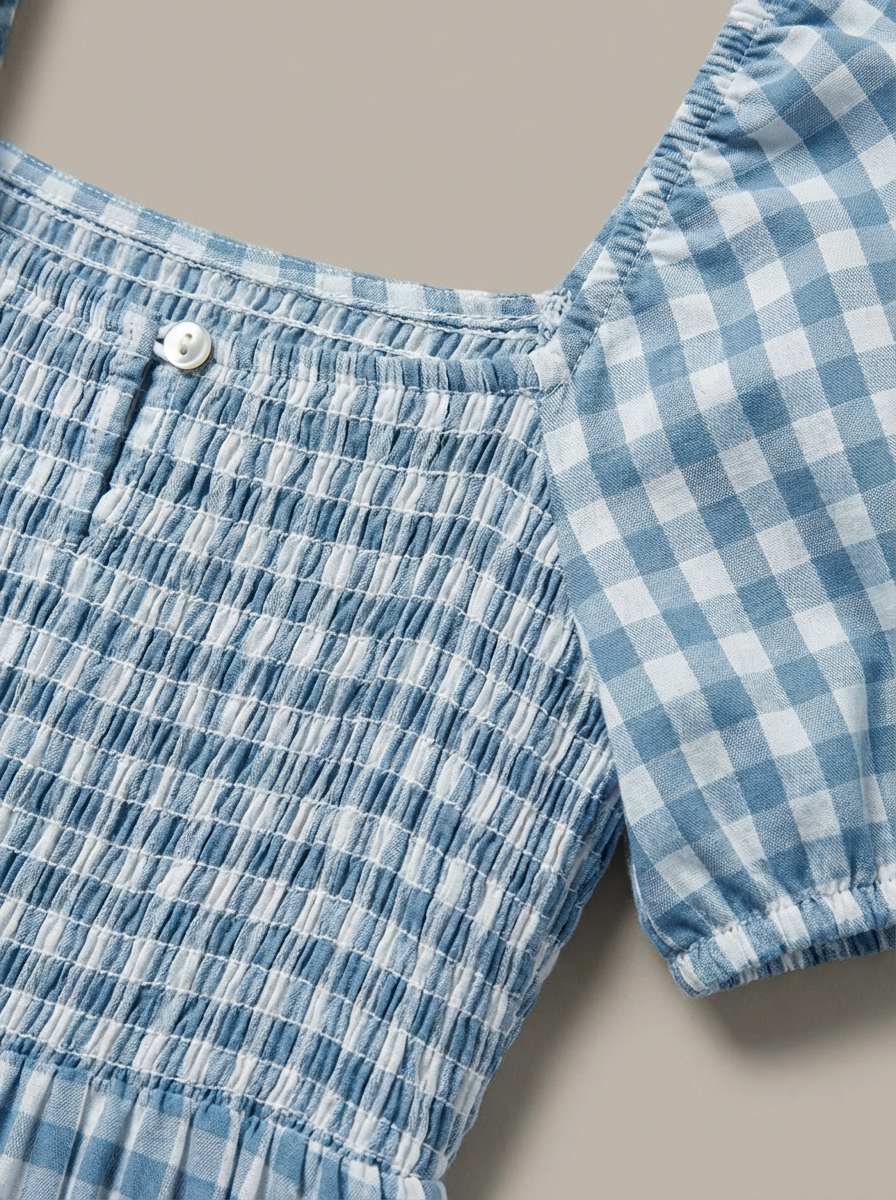 Dames Midi Jurk – Met Pofmouwen, Geschikt voor Zomer en Casual Gebruik