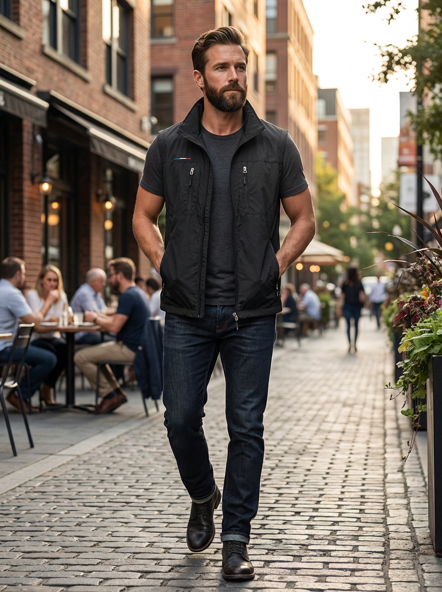Heren Lichtgewicht Bodywarmer – Met Rits en Zakken, Geschikt voor Lente en Herfst