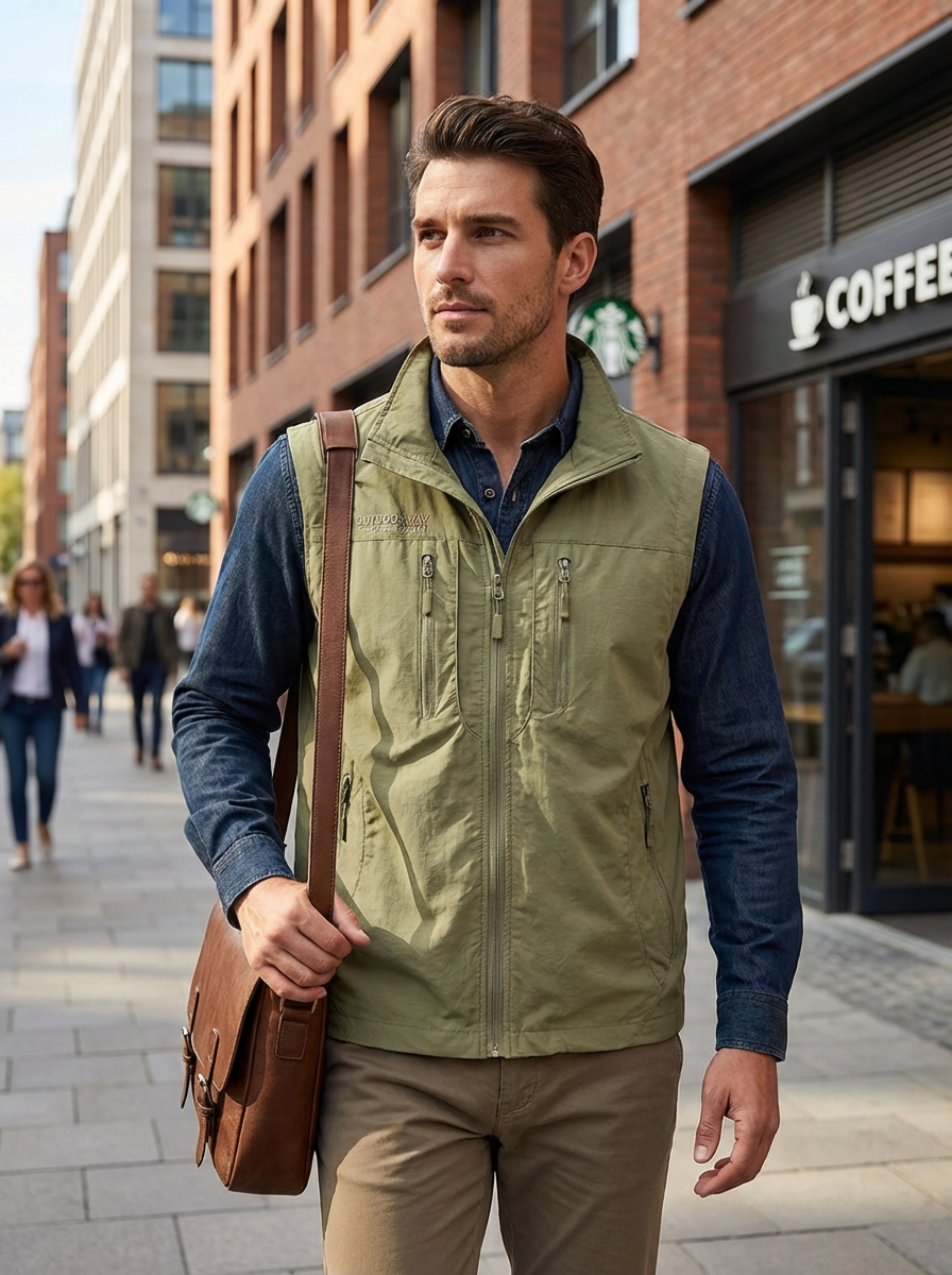 Heren Lichtgewicht Bodywarmer – Met Rits en Zakken, Geschikt voor Lente en Herfst
