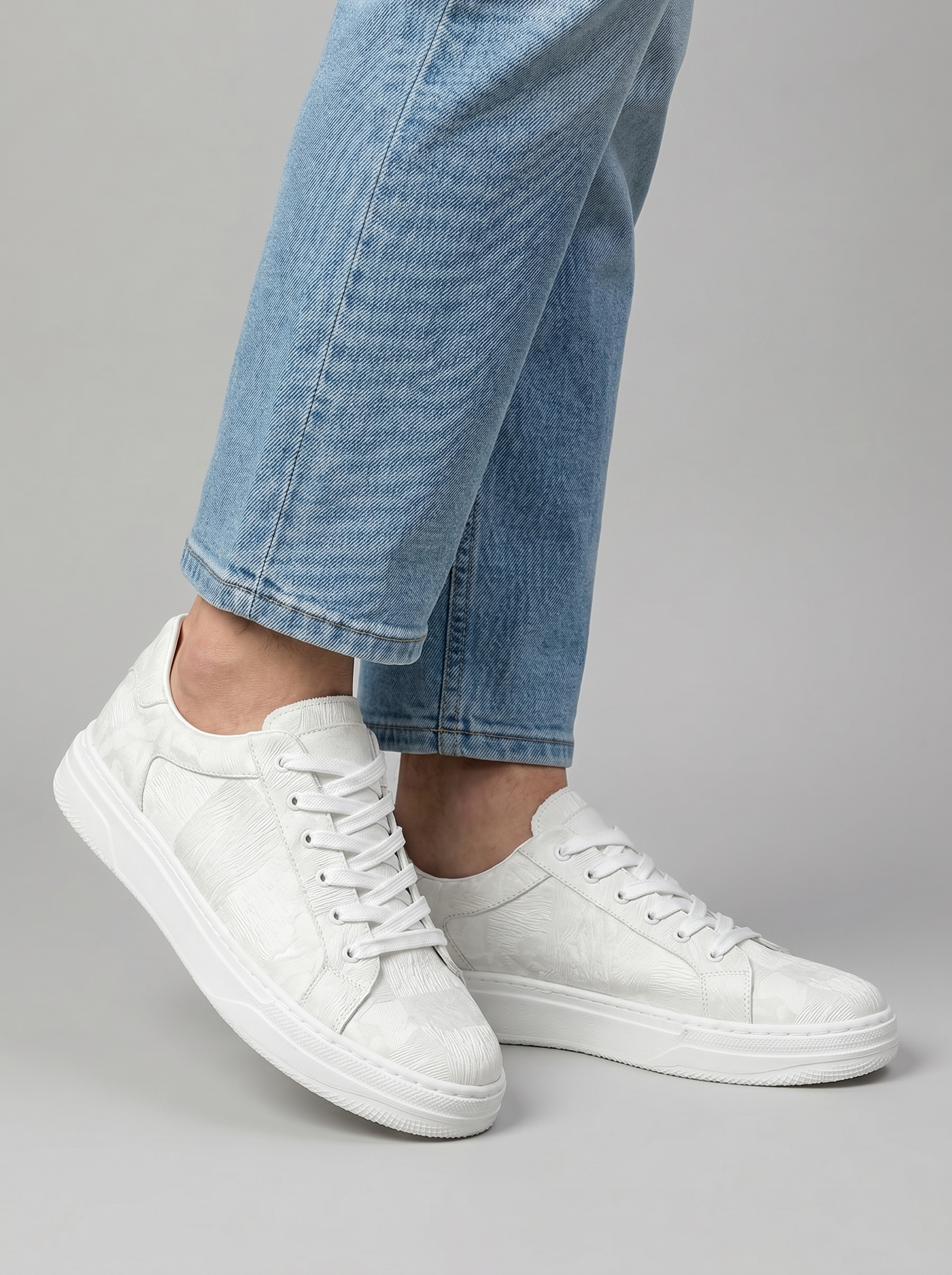 Heren Casual Sneakers – Laag, Vetersluiting, Ronde Neus, Geschikt voor Dagelijks Gebruik