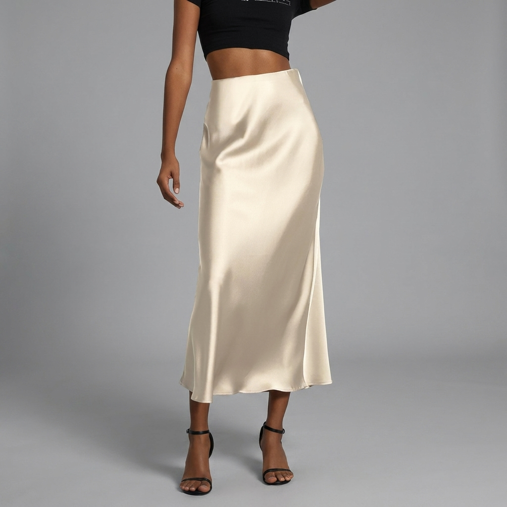 Dames Slim Fit Rok – Middellange Lengte, Geschikt voor Casual en Werkgebruik