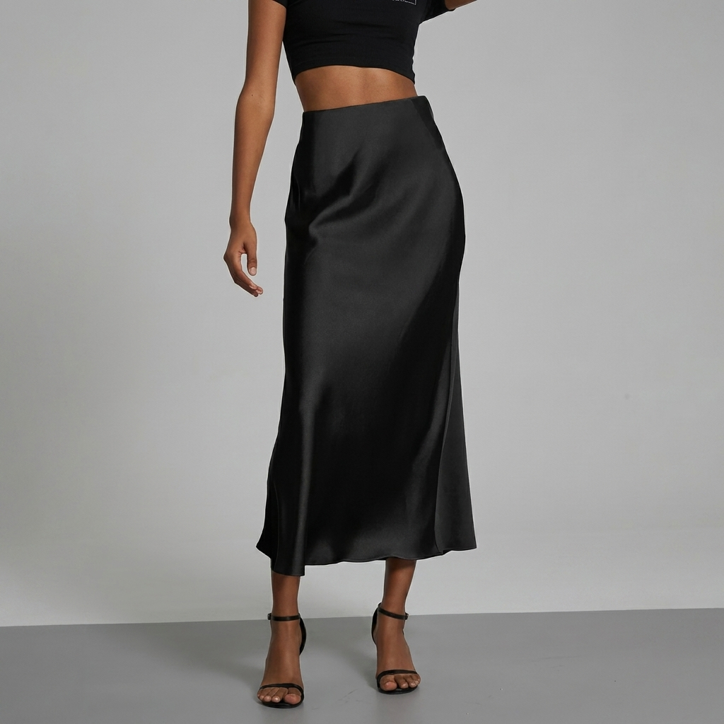 Dames Slim Fit Rok – Middellange Lengte, Geschikt voor Casual en Werkgebruik
