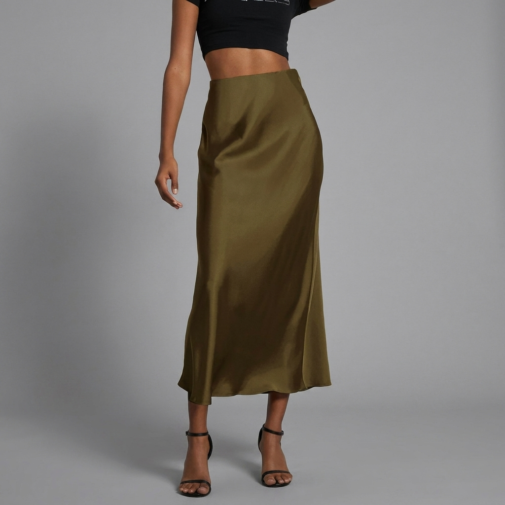 Dames Slim Fit Rok – Middellange Lengte, Geschikt voor Casual en Werkgebruik