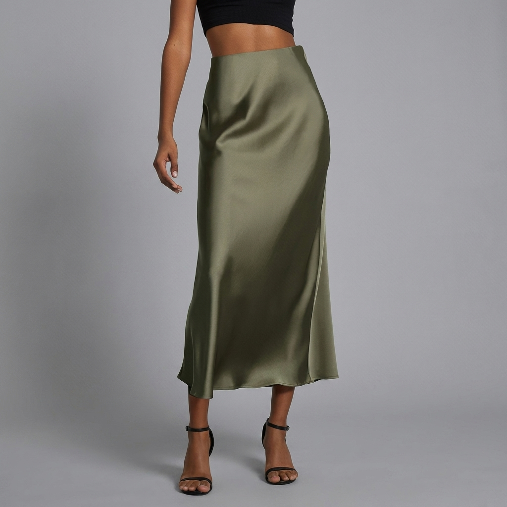 Dames Slim Fit Rok – Middellange Lengte, Geschikt voor Casual en Werkgebruik