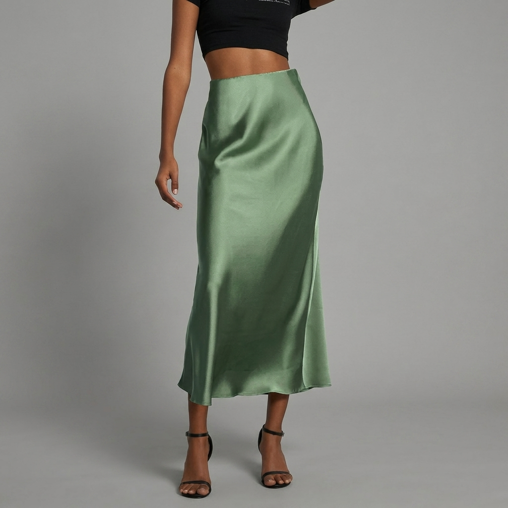 Dames Slim Fit Rok – Middellange Lengte, Geschikt voor Casual en Werkgebruik