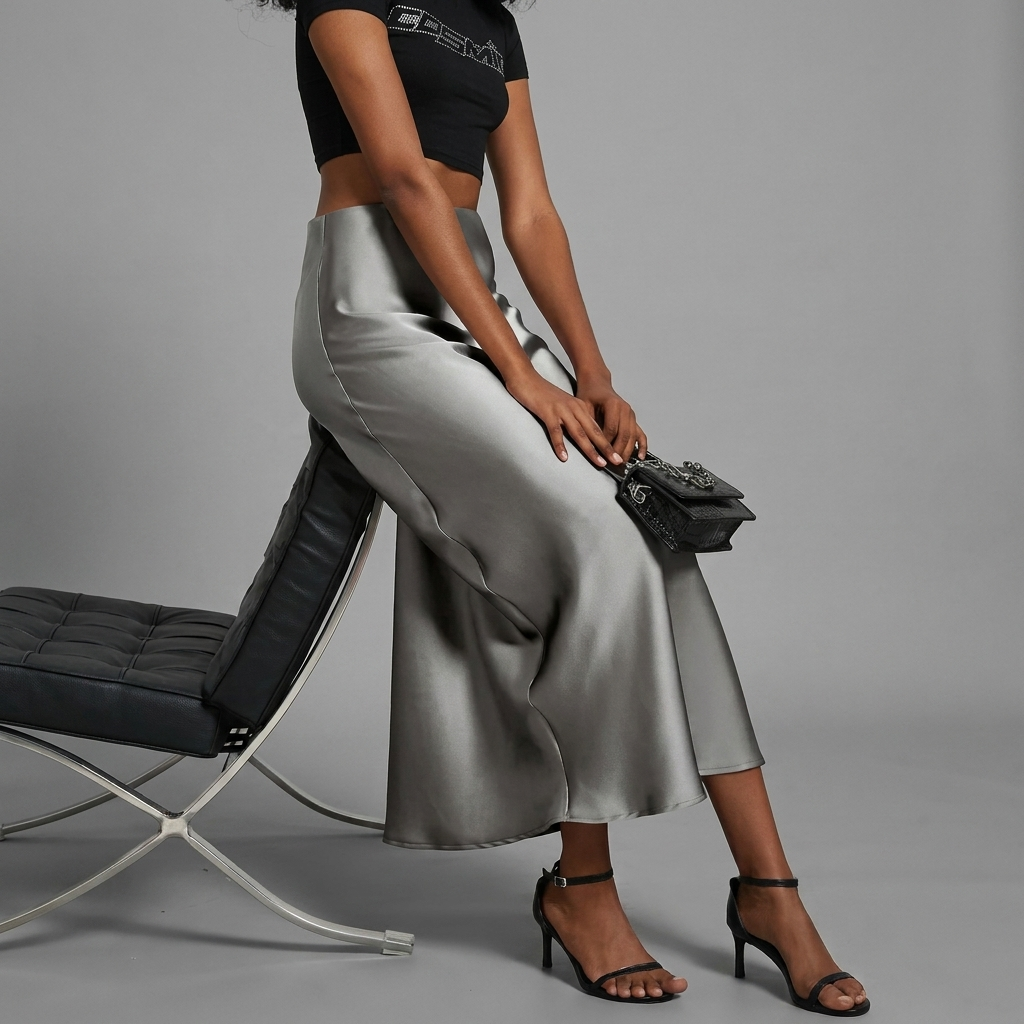 Dames Slim Fit Rok – Middellange Lengte, Geschikt voor Casual en Werkgebruik