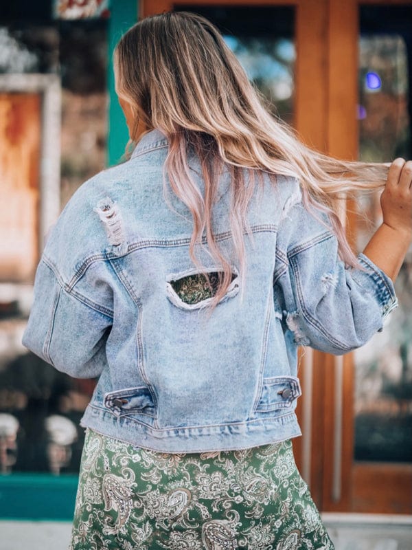 Hillary - Oversized Spijkerjack Met Vintage Look
