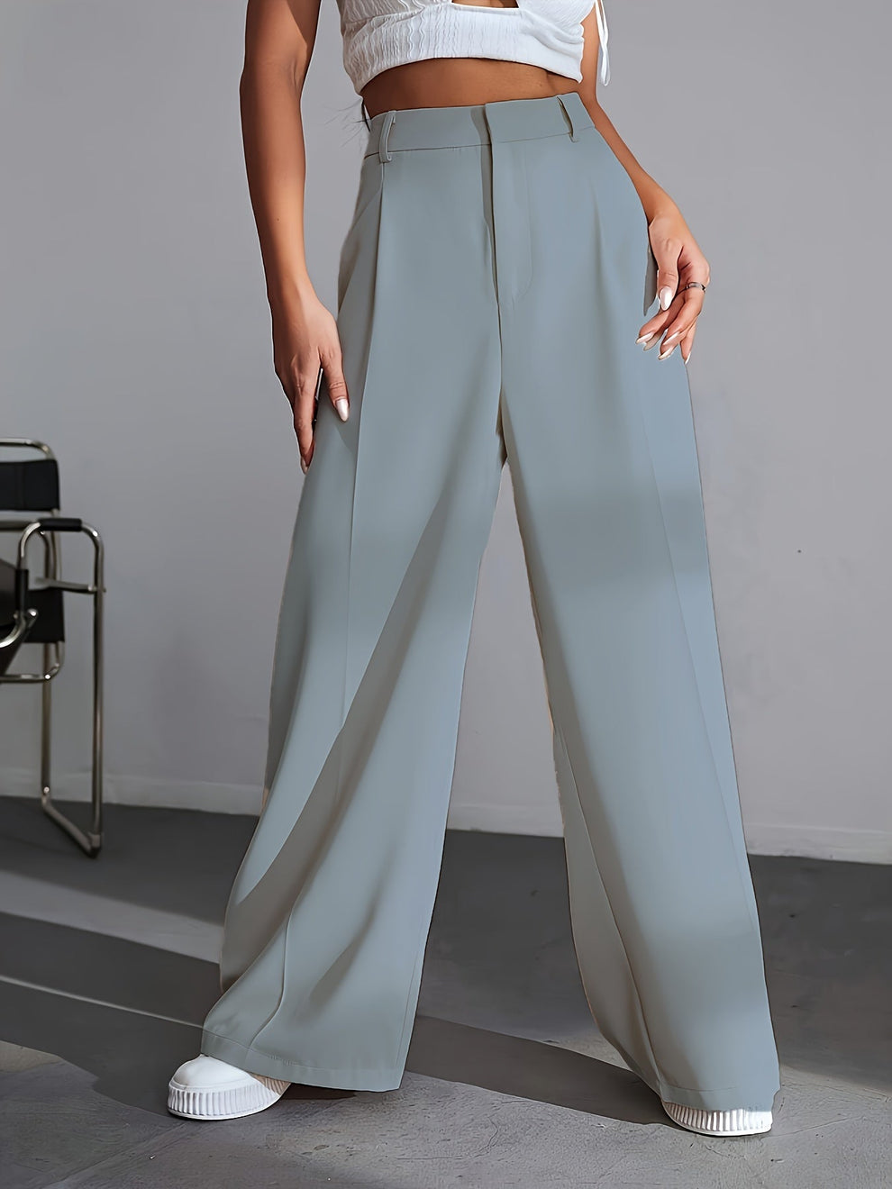 Iara - Hoge Taille Broek Met Wijde Pijpen