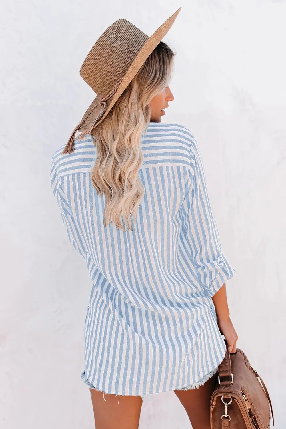 Idalia Blouse | Damesblouse met ademende stof en tijdloos streepdessin